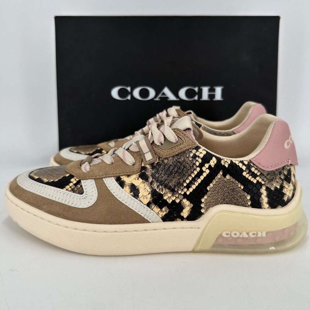 Coach Women's Citysole Court Sneakers in Snakeskin/Pink Suede - Size 7 B Lace-up - Picture 4 of 7